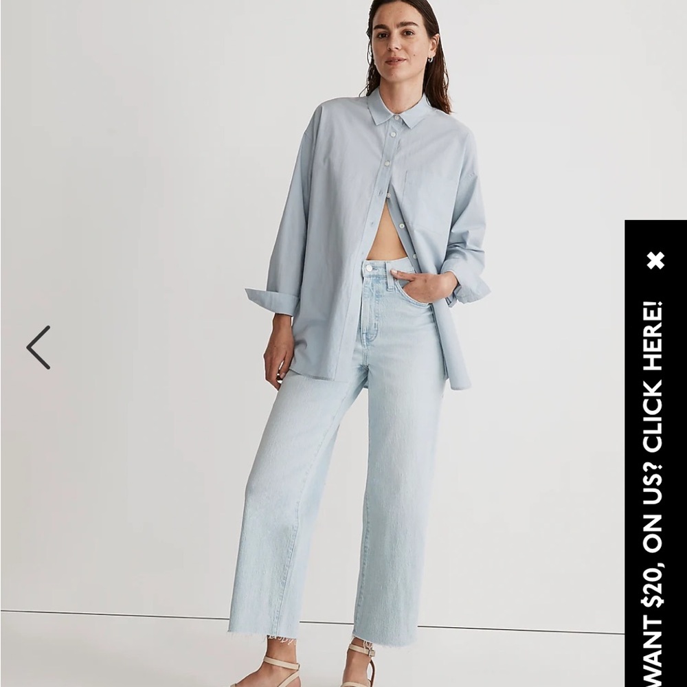 Perfect vintage wide leg crop Jean with raw hem by madewell